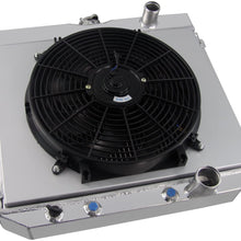 Primecooling 3 Row Core Aluminum Radiator +Fan (14 Inches Dia.) w/Shroud for 1963-70 Ford/Mercury More Models