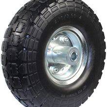 MaxxHaul 50501 Diameter 10" Flat Free All Purpose Tire with 5/8" Ball Bearing Axle Bore Dia, Black