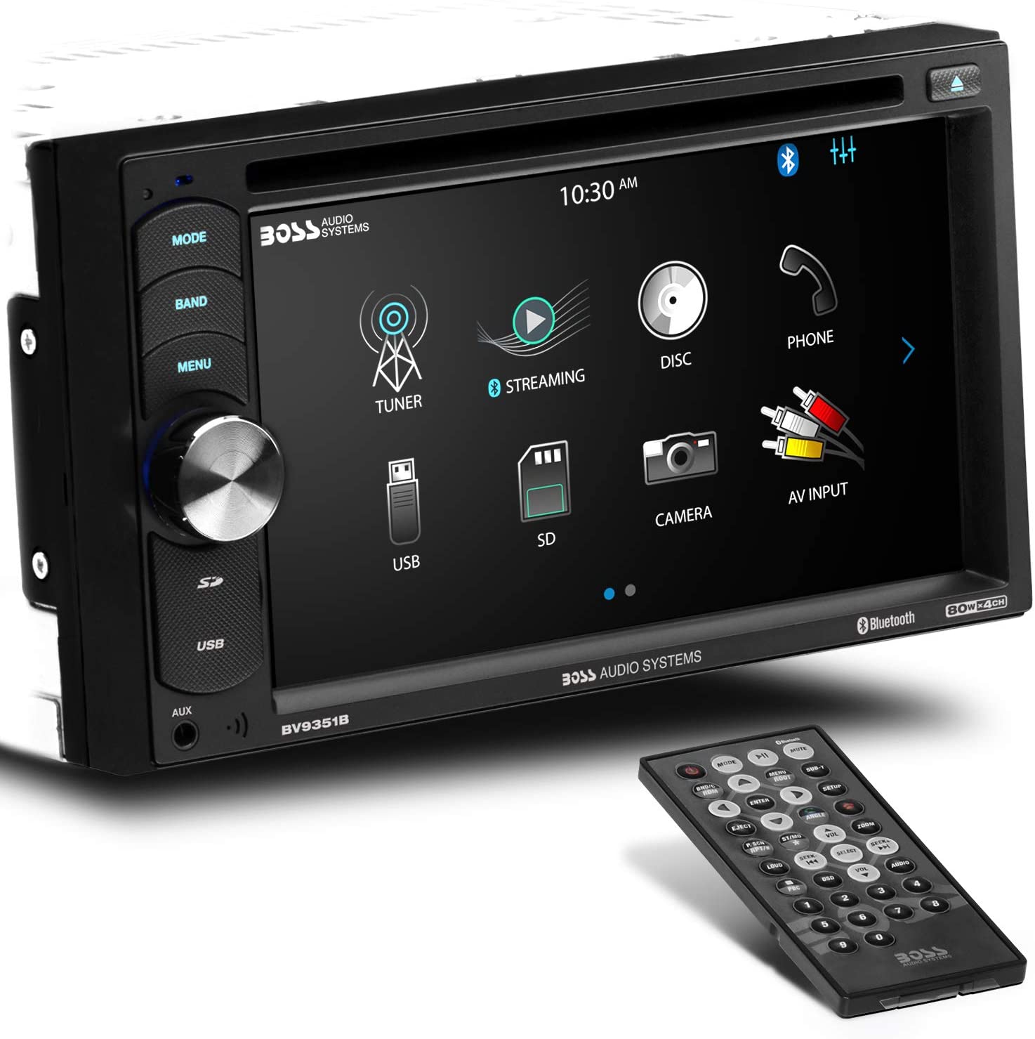 BOSS Audio Systems BV9351B Car DVD Player - Double Din, Bluetooth Audio and Calling, 6.2 Inch LCD Touchscreen Monitor, MP3 Player, CD, DVD, MP3, USB, SD, Auxiliary Input, AM FM Radio Receiver, Black
