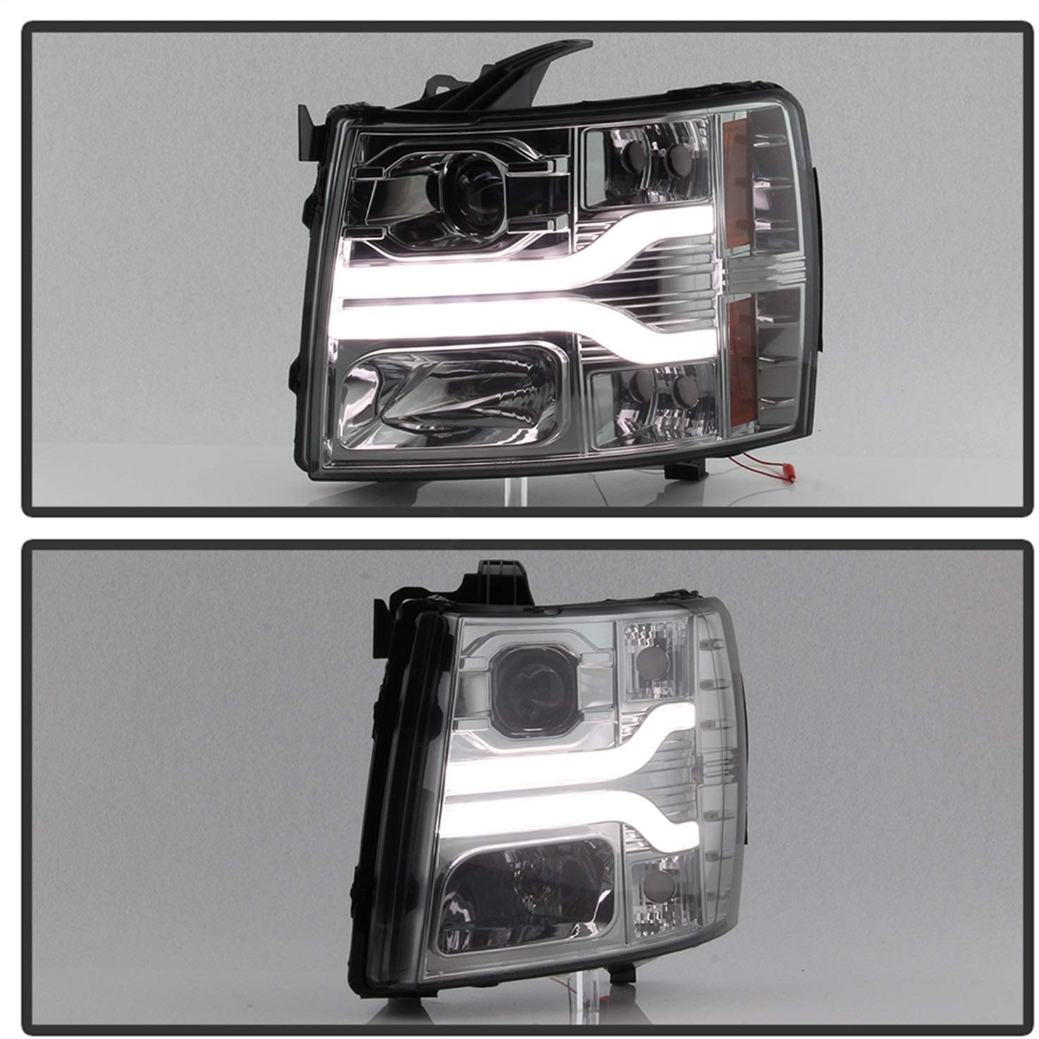 Spyder 5083623 Chevy Silverado 1500 07-13 / 2500HD/3500HD 07-14 Version 3 Projector Headlights - LED DRL - Smoke