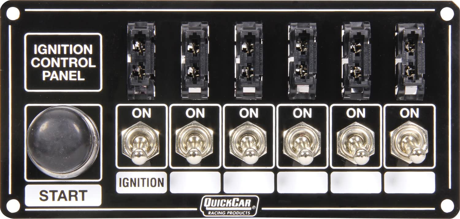 QuickCar Racing Products 50-863 Ignition Panel Blackfused W/Start Button