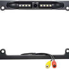 Peojek Car License Plate Camera with Night Vision,Car Backup Camera with 170° Viewing Angle Universal Car License Plate Mount Camera IP67 Waterproof High Sensitive LED Light