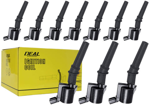 DEAL Pack of 10 New Ignition Coils For E350 E450 E550 Econoline Club Wagon Van F250 F350 F450 F550 Super Duty F53 Excursion 6.8L V10 Replacement# DG508 DG540 C1139 C1454