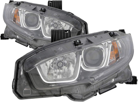 For Honda Civic Sedan Headlight 2016 2017 Driver and Passenger Side Headlamp Assembly Replacement