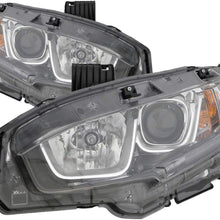 For Honda Civic Sedan Headlight 2016 2017 Driver and Passenger Side Headlamp Assembly Replacement