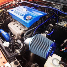 TIROL Air Filter Round Tapered Universal Auto Cold Air Intake Adjustable Neck 3"-3.5"-4" Blue