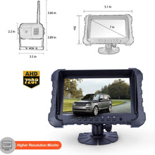 Yuwei Digital Wireless Backup Camera System,YW-77214 Dual HD 720P Camera Wireless Reverse System with Night Vision and Wide Viewing Angles, 7inch Wireless Monitor Split Screen for Trailer, RVs, Ca