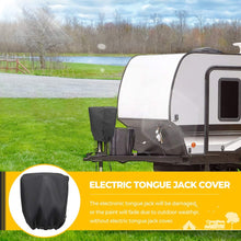 BougeRV 600D Polyester Electric Tongue Jack Cover RV Accessories Universal Trailer RV Electric Tongue Jack Protective Cover Camper Accessories for Outside (Large Size 14″H x 5″W x 10″D)