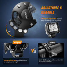Nilight 20Inch 126W Flood Combo Road Light Bar 2PCS 18w 4Inch Spot LED Pods with Wiring Harness Kit, 2 Years Warranty
