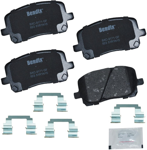 Bendix Premium Copper Free CFC923 Ceramic Brake Pad (with Installation Hardware Front)