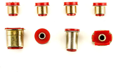 Andersen Restorations Red Polyurethane Control Arm Bushings Set with Oval Lower Control Arm Bushings Compatible with Oldsmobile 442/Cutlass OEM Spec Replacements (8 Piece Kit)