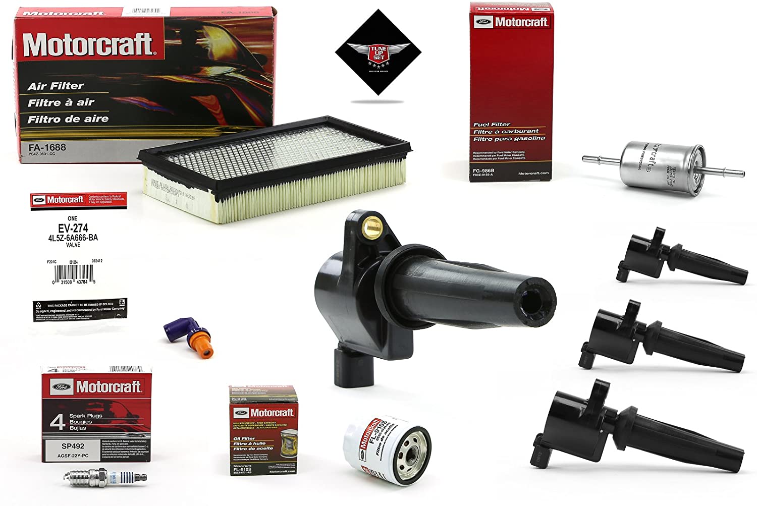 TUNE UP KIT 2006-2007 FORD FOCUS 2.0L L4 EV274 DG541 FA1688 FG1114 FL910S SP492