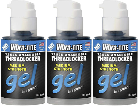 Vibra-TITE 125 Removable Medium Strength Gel Anaerobic Threadlocker, 35 ml Pump, Blue (Тhrее Pаck)