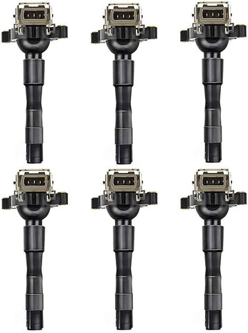 A-Premium Ignition Coil Pack Replacement for BMW E36 E38 E39 E46 E53 323i 328i 325i 525i 530i X5 Z3 before 2002 models UF-354 6-PC Set