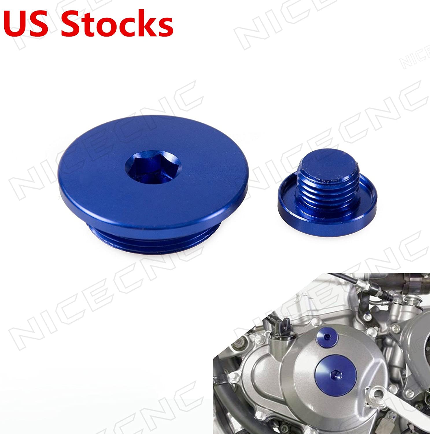 NICECNC Engine Plug Crankcase Cover Plug for Yamaha WR250F 2003-2014 WR450F 2003-2015 YZ450F 2006-2009 ATV YFZ450 2004-2009 YFZ450 2012-2013