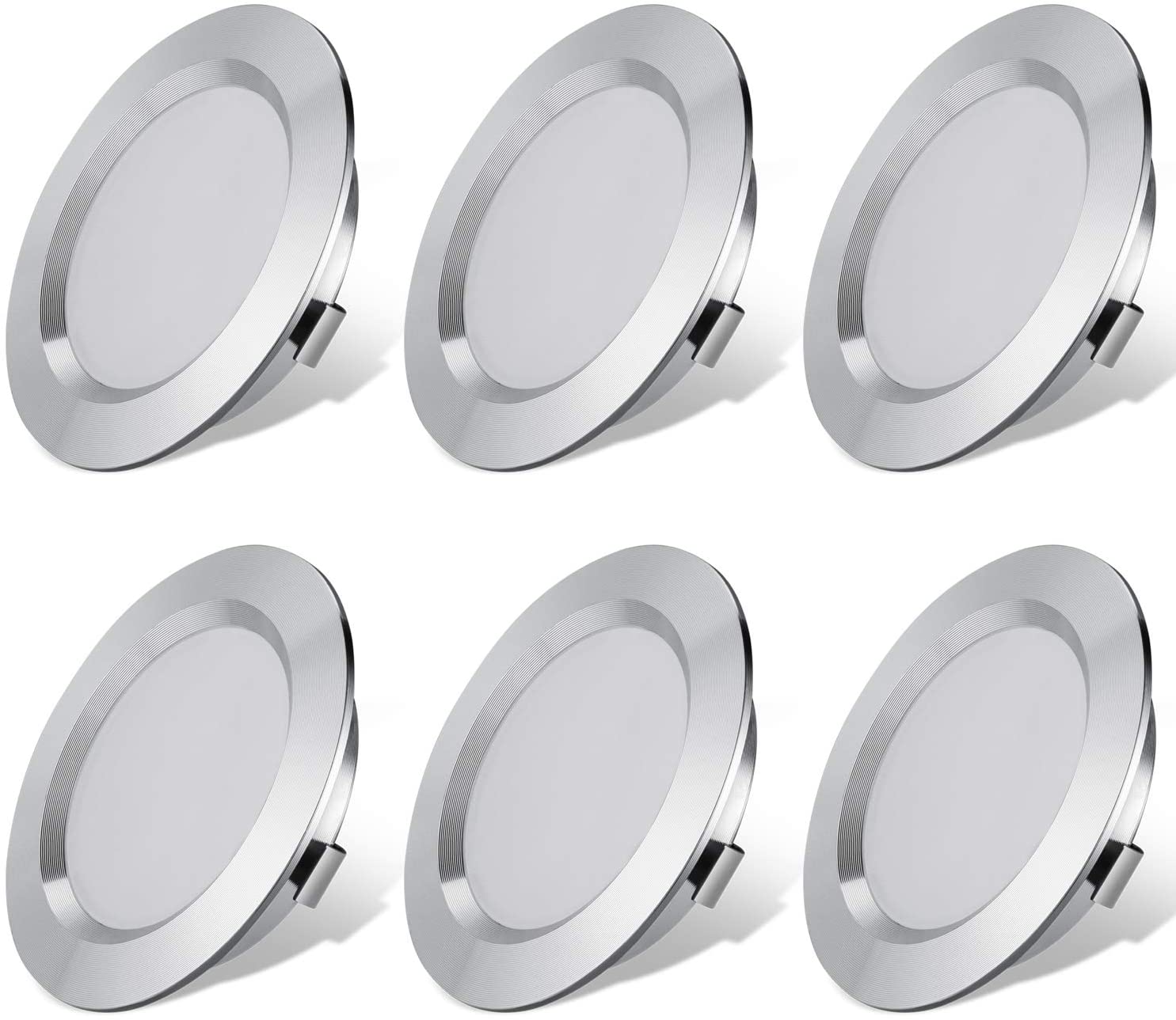 12V LED Lights for RV Camper Van Trailer - 3W Warm White 3000K 270 Lumen Low Voltage Recessed Ceiling Light Dimmable, Set of 6