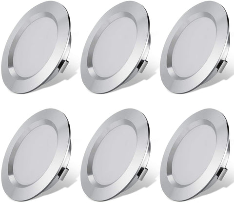 12V LED Lights for RV Camper Van Trailer - 3W Warm White 3000K 270 Lumen Low Voltage Recessed Ceiling Light Dimmable, Set of 6