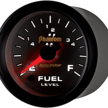 Auto Meter 7510 Phantom II 2-1/16" Universal Stepper Full Sweep Fuel Level Programmable Empty - Full Range Gauge