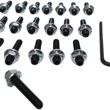 Z Whip 19pc Oil Pan Stud Kit with Locking Nuts Compatible with Acura Integra Honda Civic Del sol VTEC Type R GSR B18 B20 B16 D15 D16 1.8L H22 H23 B C D F H Series Engines B Engine Oilpan Bolt Set