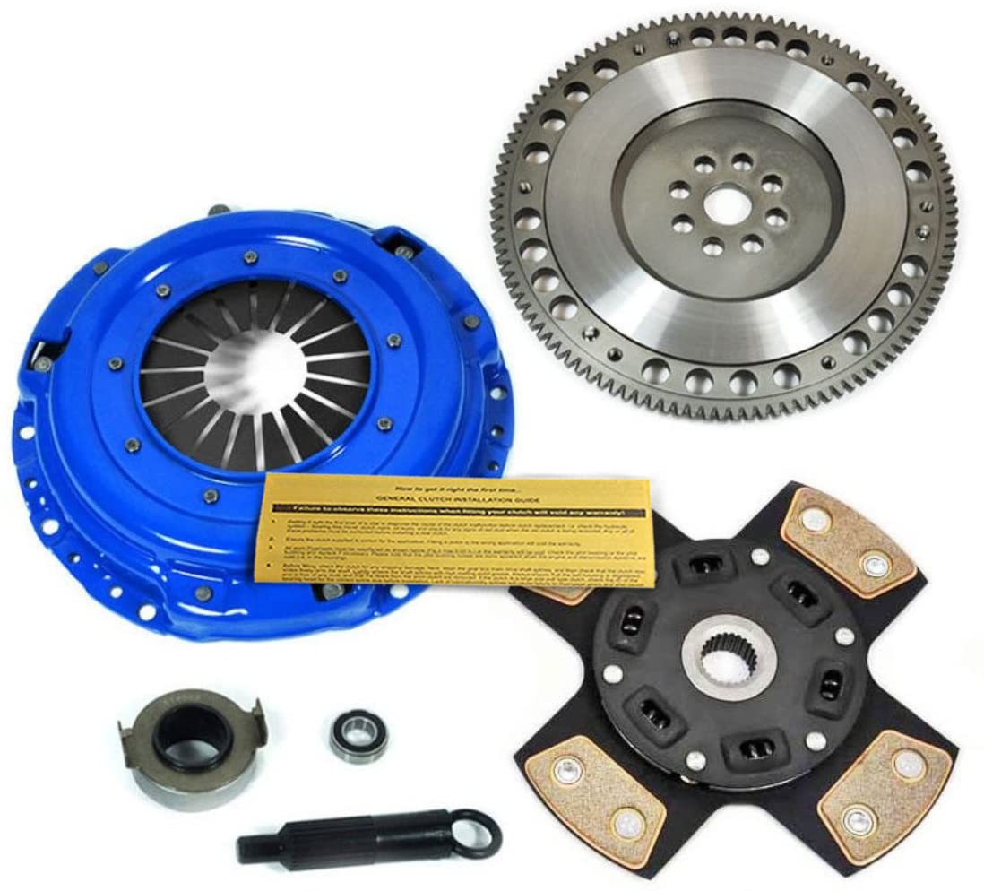 EF 4-PUCK STAGE 3 CLUTCH KIT+12LBS CHROMOLY FLYWHEEL WORKS WITH B16 B18A1 B18B1 B18C1 B18C5