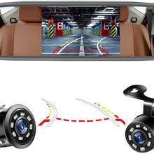 Niloghap HD 720P Backup Camera with 4.3'' Mirror Monitor for Cars,IR Night Vision with Dynamic Trajectory Guide Line Reverse Camera for Car Pickup Truck SUV RV Van