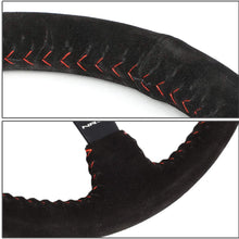 NRG Innovations Reinforced RST-036MB-S-RD 350mm Black Suede Steering Wheel + LED Keychain Flashlight