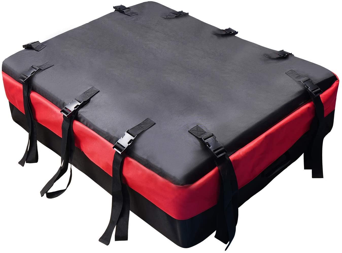 MHO+ALL Rooftop Cargo Carrier Bags Roof, 8 cu ft Waterproof Luggage Car Top Carrier Heavy Duty Roof Bag with 10 Reinforced Straps, Rainproof Zipper, Fits All Cars & Automobiles with or NO Roof Rack