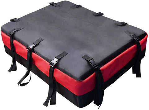 MHO+ALL Rooftop Cargo Carrier Bags Roof, 8 cu ft Waterproof Luggage Car Top Carrier Heavy Duty Roof Bag with 10 Reinforced Straps, Rainproof Zipper, Fits All Cars & Automobiles with or NO Roof Rack