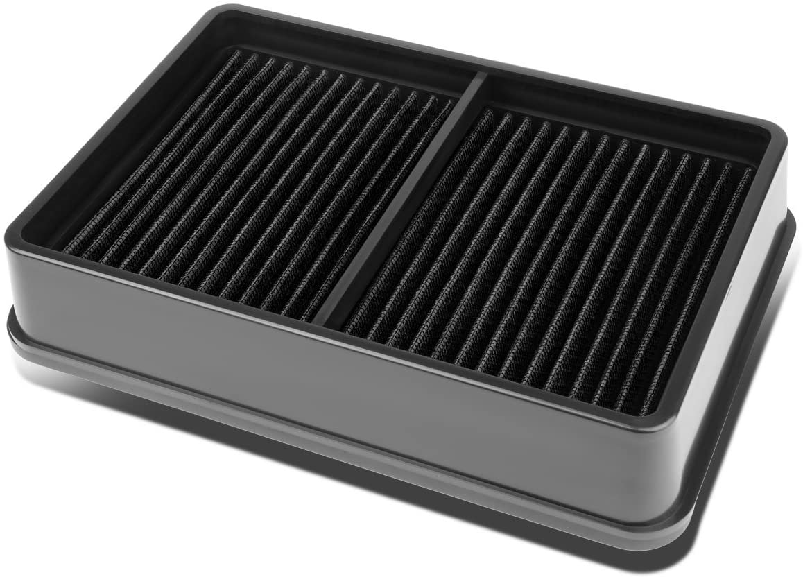 Replacement for Mitsubishi Lancer/Outlander Reusable & Washable Replacement High Flow Drop-in Air Filter (Black) (Black)