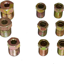 A-Team Performance Brake Line Fittings Kit for Inverted Flares — 19 Fittings for 3/16 Tube and 16 Fittings for 1/4 Tube — Zinc-Coated Adapter, Pack of 35