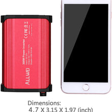 300W Car Power Inverter DC 12V to 110V AC Converter 4.8A Dual USB Charging Ports Car Charger Adapter (Red)