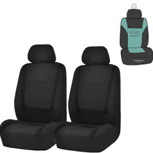 FH Group FB032102 Unique Flat Cloth Pair Set Seat Covers w. 2 Detachable Headrests,Gray/Black- Fit Most Car, Truck, SUV, or Van