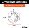CURT 48215 Pintle Hook Hitch 30,000 lbs, Fits 2-1/2 to 3-Inch Lunette Ring, Mount Required