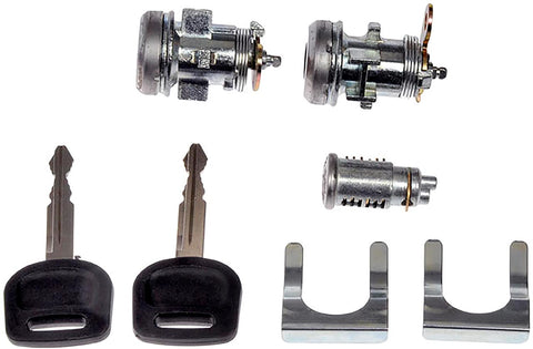 APDTY 137418 Ignition & Door Lock Cylinder Kit w/Keys Fits Select 2002-2017 Freightliner (Check Fitment Chart; Replaces A2263159041, A2263159000, A22-63159-000)