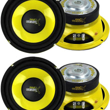 Pyle 6.5" 1200W Car Audio Mid Bass/Midrange Subwoofer Power Speaker Set, 4pk