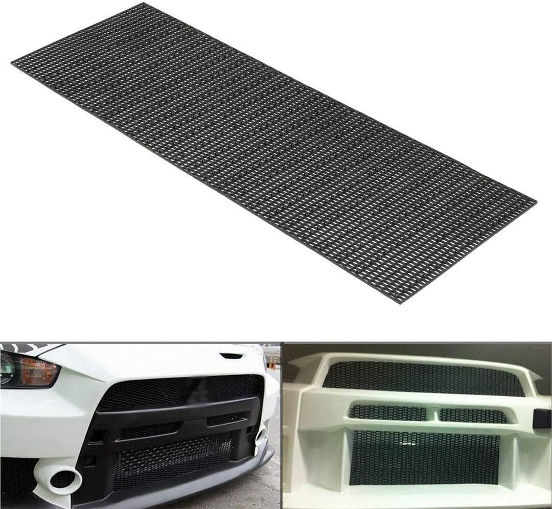 tonchean 47.2x15.7x0.16 Inches Universal Car Mesh Grill Honeycomb Hex Mesh Rhombic Type Black