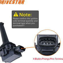 DRIVESTAR UF341T set of 5 Ignition Coils Pack for Volvo S60 C70 S70 V70 XC70 S80 XC90 fits 2.3L 2.4L 2.5L L5 UF343 C1258