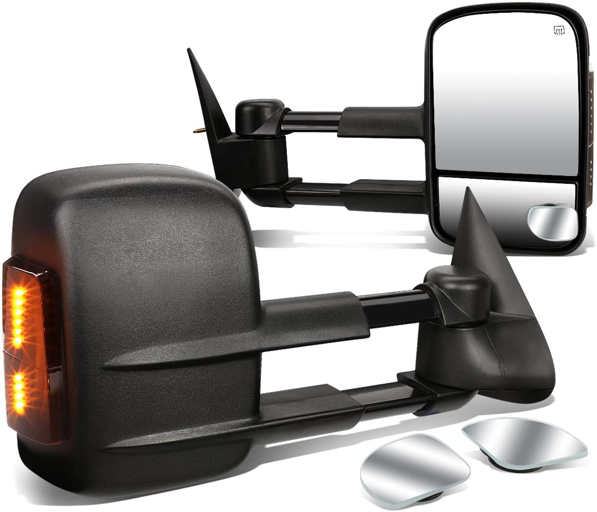 DNA Motoring TWM-021-T888-BK-SM+DM-074 Pair of Towing Side Mirrors + Blind Spot Mirrors