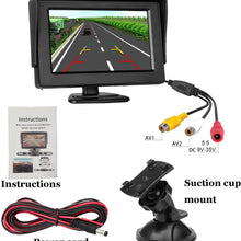 LeeKooLuu Car Rear View Monitor 4.3 LCD Color Display for Car/Truck/Vehicle Reverse View of Rear View Backup Camera System with Bracket Suction Cup Mount on Windshield Optional