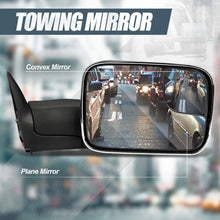 Pair Chrome Power Heated Smoked LED Turn Signal Side Towing Mirror Replacement for Dodge Ram BR/BE 98-02