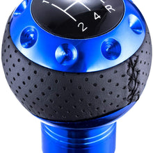 Arenbel 5 Speed Gear Stick Head Leather Shifting Shift Knob Lever Shifter Handle fit Most Manual Cars, (Yellow)