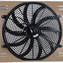 OzCoolingParts Chevy Bel Air Aluminum Radiator Fan Shroud Kit, 16" Electric Fan w/Louver Shroud Kit for 1955-1957 56 Chevy Bel Air, One-Fifty Series, Two-Ten Series V8 L6 w/Cooler AT&MT