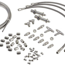 Stainless Steel -3 AN Brake Line Kit, 3-Hose, 20 Ft. Tubing