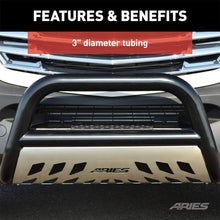ARIES B35-2005 3-Inch Black Steel Bull Bar, No-Drill, Select Toyota 4Runner