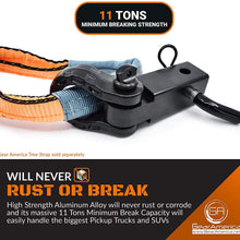 GearAmerica Aluminum Hitch Receiver 2"x2" (Black) | 32,000 LBS (16T) MBS 16,000 LBS (8T) WLL | Heavy Duty Towing and Recovery for 4x4, Trucks, & SUVs | Includes Steel Mega Shackle, Washers and ⅝ Pin