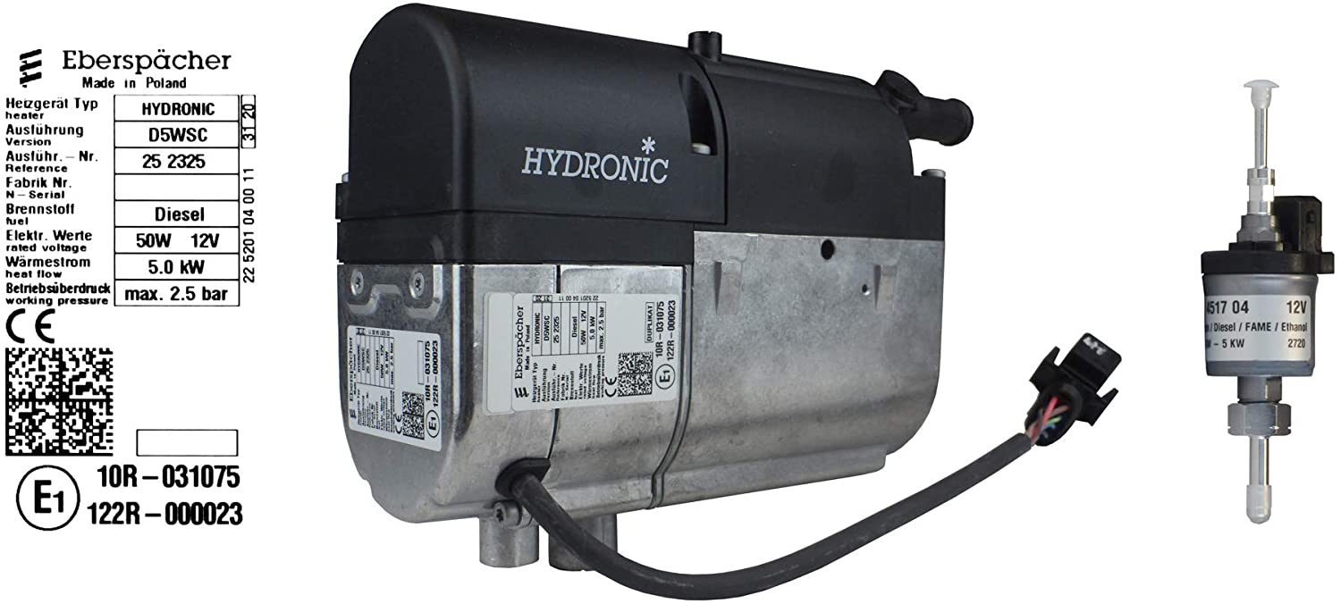 Eberspacher Hydronic D5WSC 12V Replacement Heater with Fuel Pump