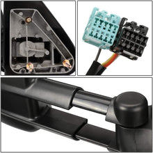 Replacement for Silverado/GMC Sierra Black Powered Heated Glass Manual Extendable Towing Side+Blind Spot Mirror wBezel