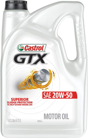 Castrol 03095 GTX 20W-50 Motor Oil, 5 Quart