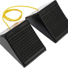 MaxxHaul 50011 Rubber Wheel Chock with Eyelet (6-1/2" x 3-3/4" x 4"), 2 Pack