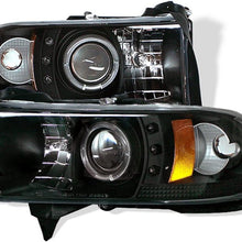 Spyder 5010063 Dodge Ram 1500 94-01 / Ram 2500/3500 94-02/99-01 Ram Sport - Projector Headlights - CCFL Halo - LED (Replaceable LEDs) - Black - High 9005 (Included) - Low H1 (Included)